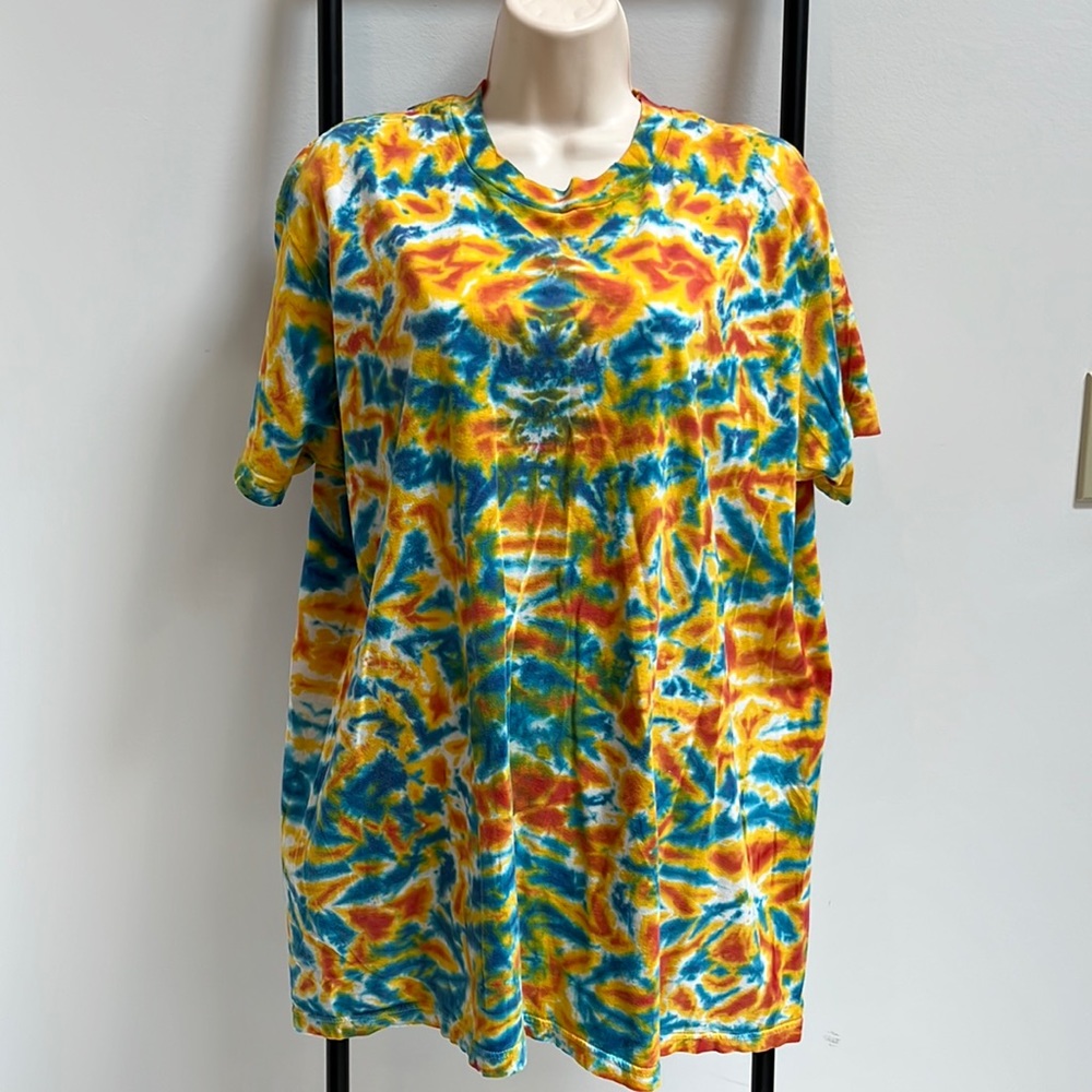Vintage Hanes Tie Dye Top T-shirt Multicolor Cotton Adult Size XL